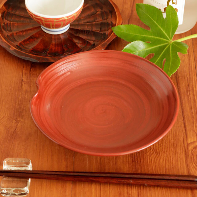 【砥部焼 西岡工房】朱巻つまみ皿