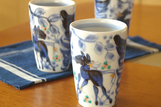 【砥部焼 西岡工房】うまのタンブラー(大)