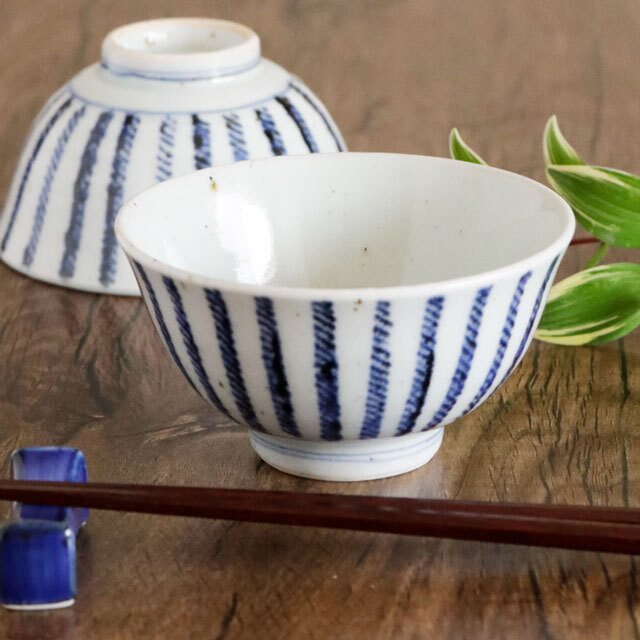 【砥部焼 中田窯】紐とくさの茶碗