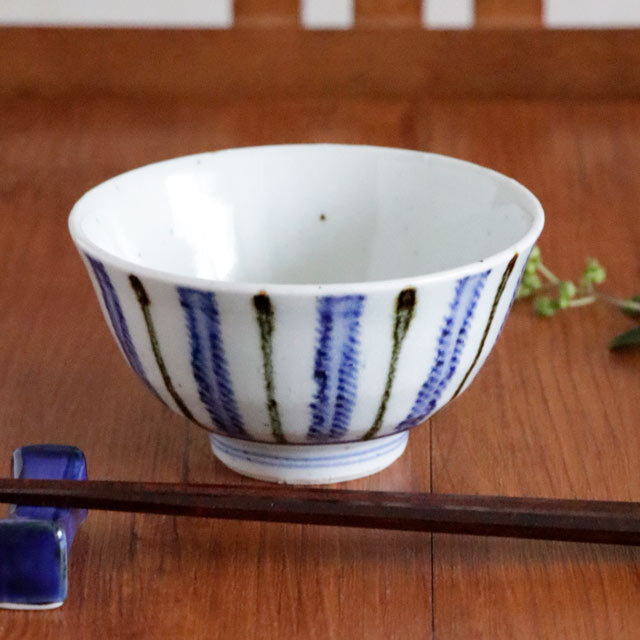 【砥部焼 中田窯】紐とくさの茶碗