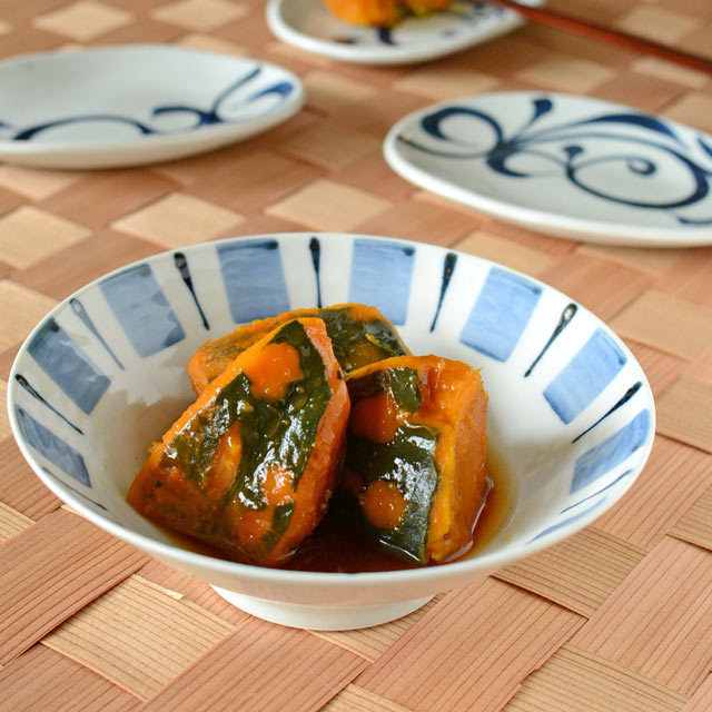 和食器・砥部焼　はけめ文の広鉢(6寸)