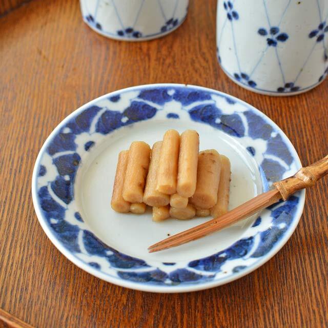 和食器・砥部焼　皐月窯のリム付皿(4寸)