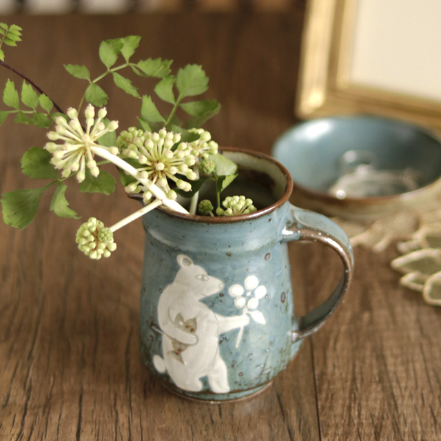 【砥部焼 皐月窯】くまのピッチャー