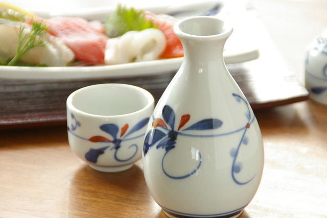 【砥部焼 千山窯】上絵とんぼの酒器セット