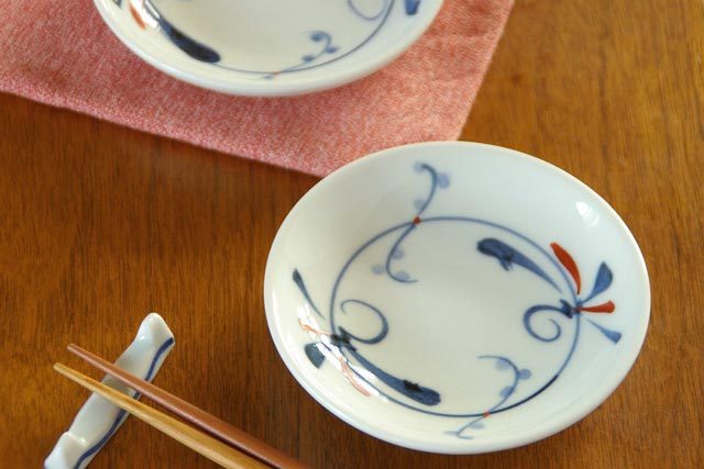 【砥部焼 千山窯】上絵とんぼの小皿(3.5寸)