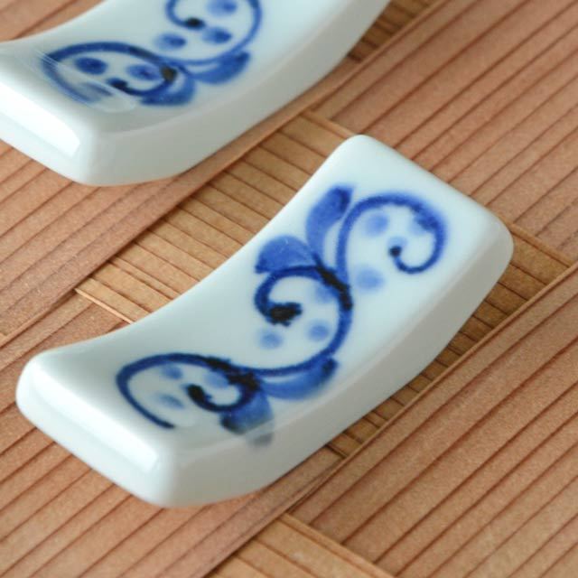 和食器・砥部焼　みつ紋の箸置き