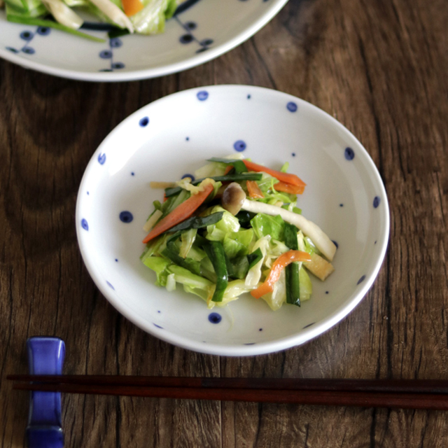 【砥部焼 陶房遊】ブループラネットの丸皿(5寸)