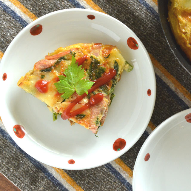 和食器・砥部焼　赤玉の取皿(5寸)