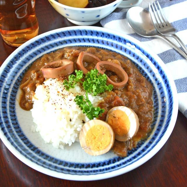 和食器・砥部焼　駒とびかんなの丸皿(7寸)