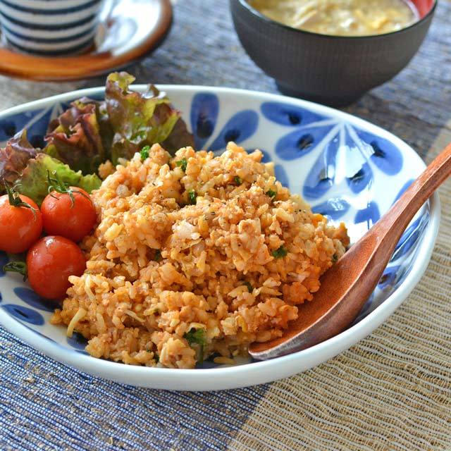 和食器・砥部焼　花市松のカレー鉢