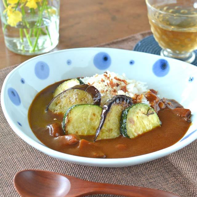 和食器・砥部焼　みずたまのカレー皿