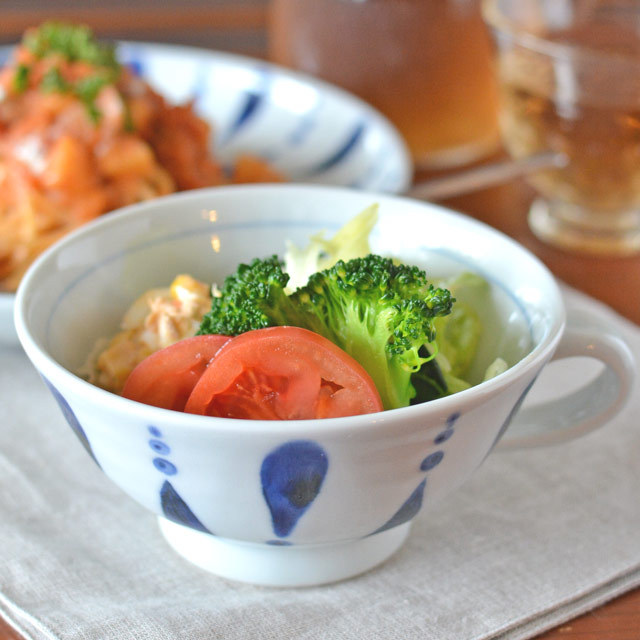 砥部焼の和食器 陶房遊のスープカップ 【砥部工房 からくさ】