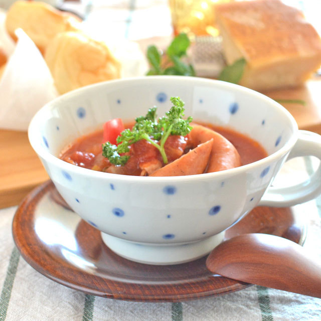 和食器・砥部焼　ブループラネットのスープカップ