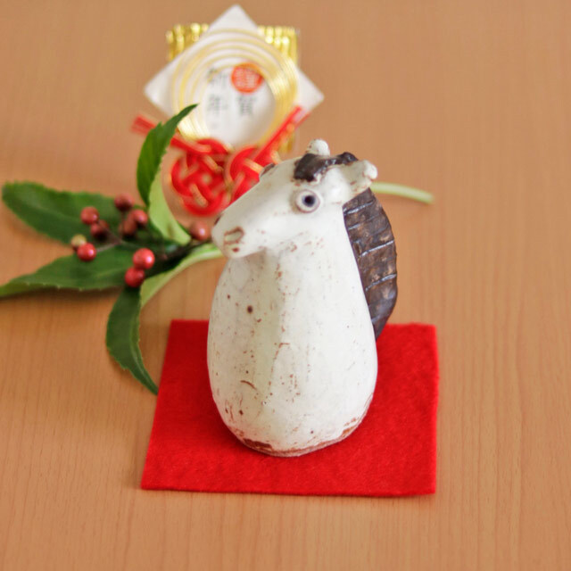 【陶工房 Sato】干支 午(ホワイト・ブラウン)