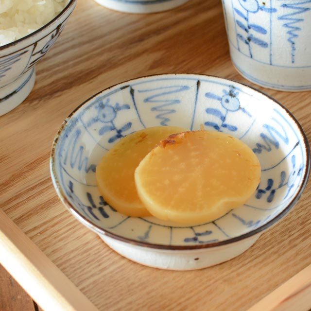 和食器・砥部焼　なずな文の古砥部小皿(3.5寸)