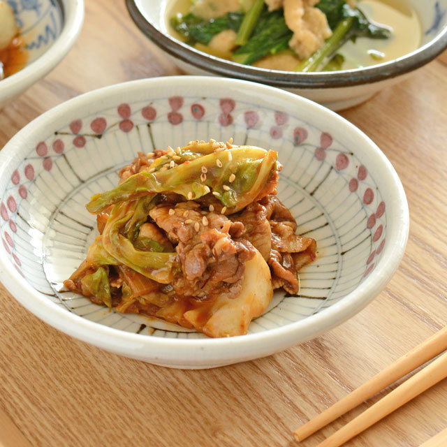 和食器・砥部焼　花垣文の古砥部深皿(5寸)