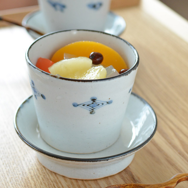 和食器・砥部焼　菱文の古砥部そばちょこ