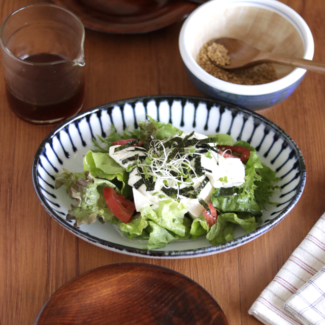 【砥部焼 雲石窯】細とくさのカレー皿