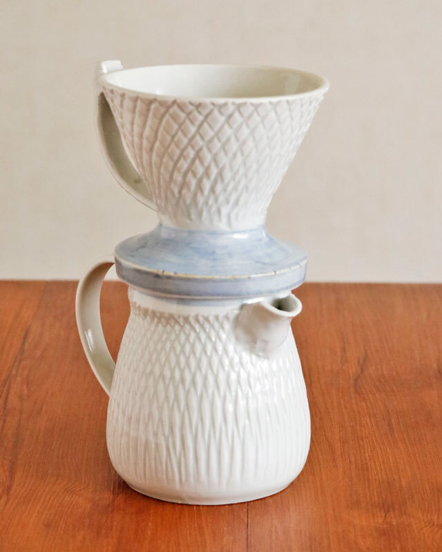 【山中窯】格子しのぎのドリッパーセット