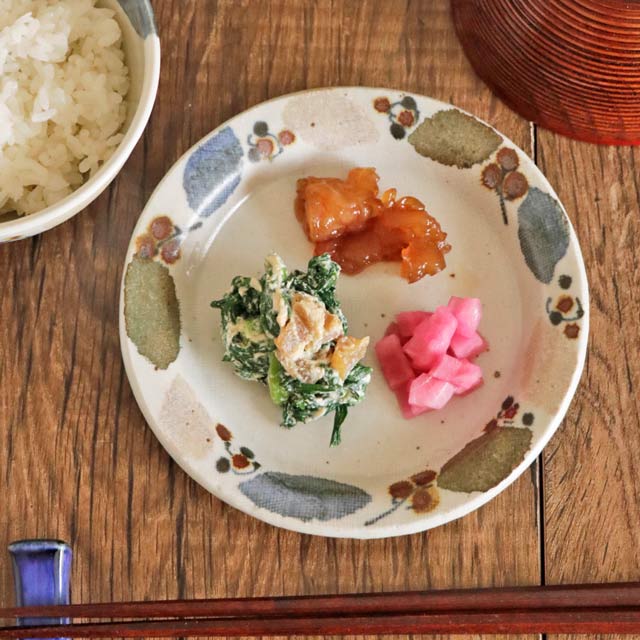 砥部焼の和食器 森陶房のリム付皿 【砥部工房 からくさ】