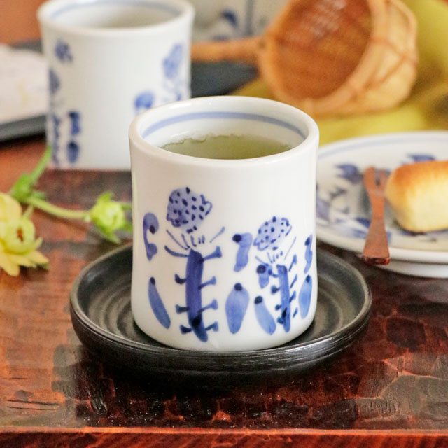 砥部焼の和食器 森陶房の湯呑 【砥部工房 からくさ】