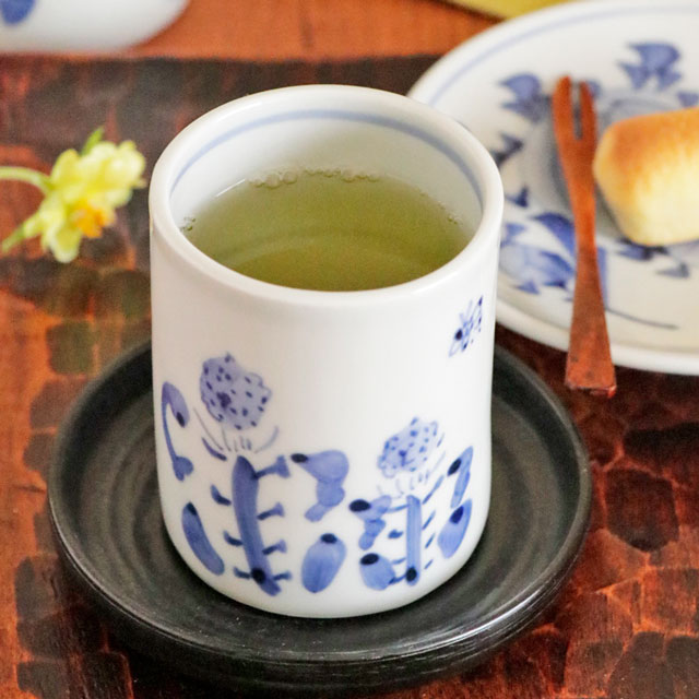 【砥部焼 森陶房】菜の花の筒湯呑(大）