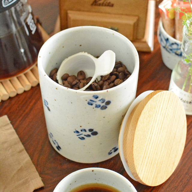 和食器・砥部焼　小花のキャニスター