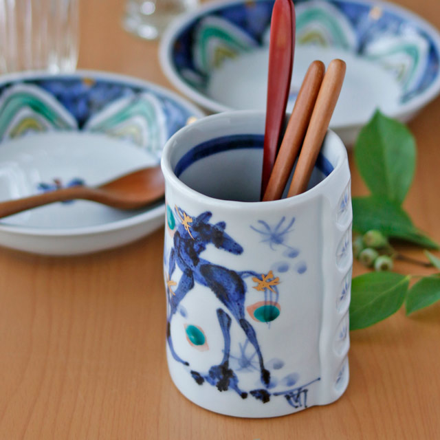 和食器・砥部焼　西岡工房の筒入れ