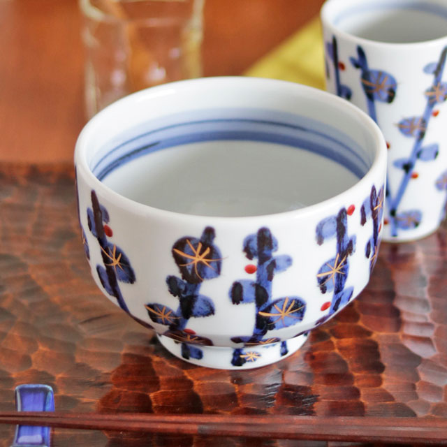 【砥部焼 西岡工房】梅林の筒鉢