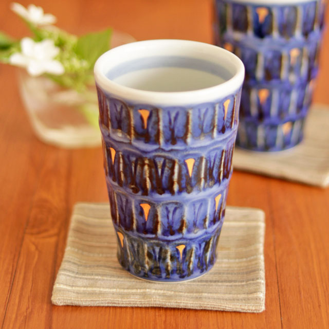 【砥部焼 西岡工房】青ほりのタンブラー(大)