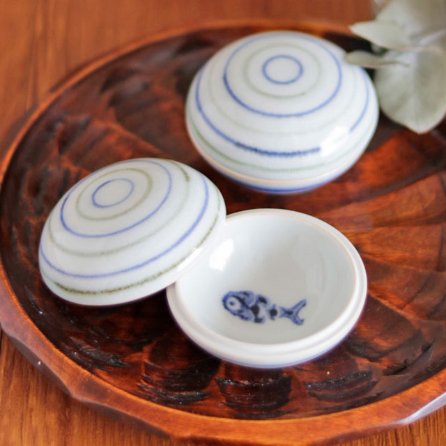 砥部焼の和食器 中田窯の蓋物【砥部工房 からくさ】