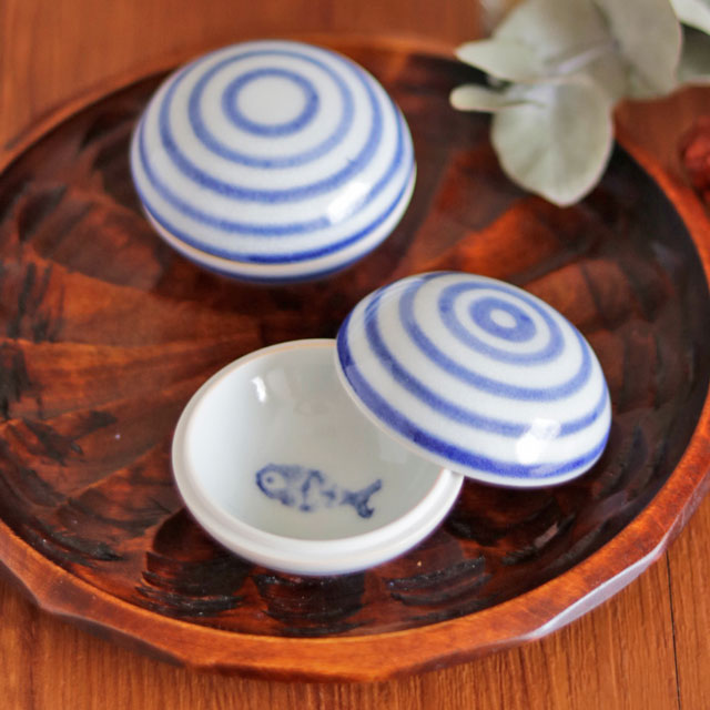 砥部焼の和食器 中田窯の蓋物【砥部工房 からくさ】