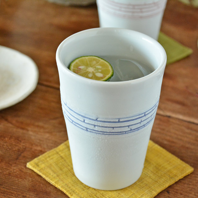 【砥部焼 南光窯】蒼色紋のフリーカップ