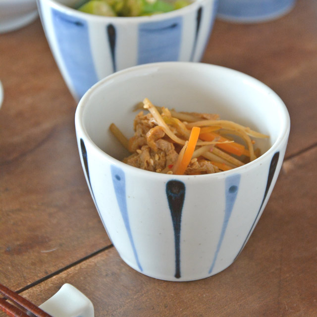 和食器・砥部焼　青線のそばちょこ