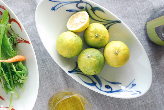 和食器・砥部焼　青からくさの舟皿