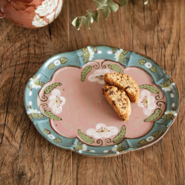 砥部焼の和食器 皐月窯のプレート皿 【砥部工房 からくさ】