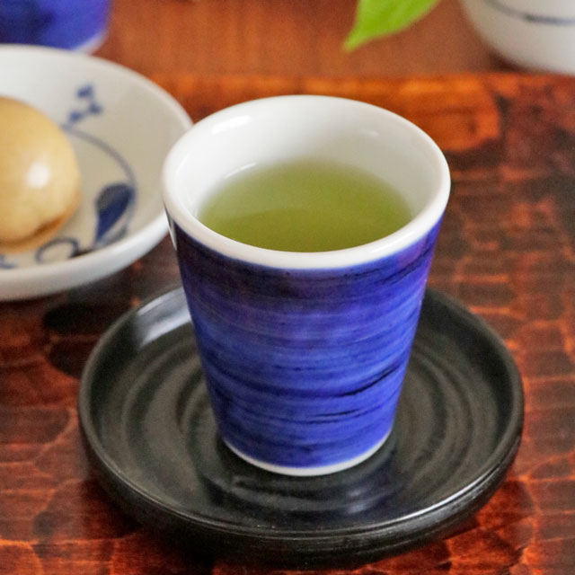 【砥部焼 千山窯】藍色のミニコップ