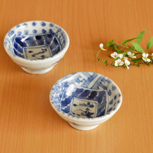 【砥部焼 スギウラ工房】染付のぐい呑(E・F)