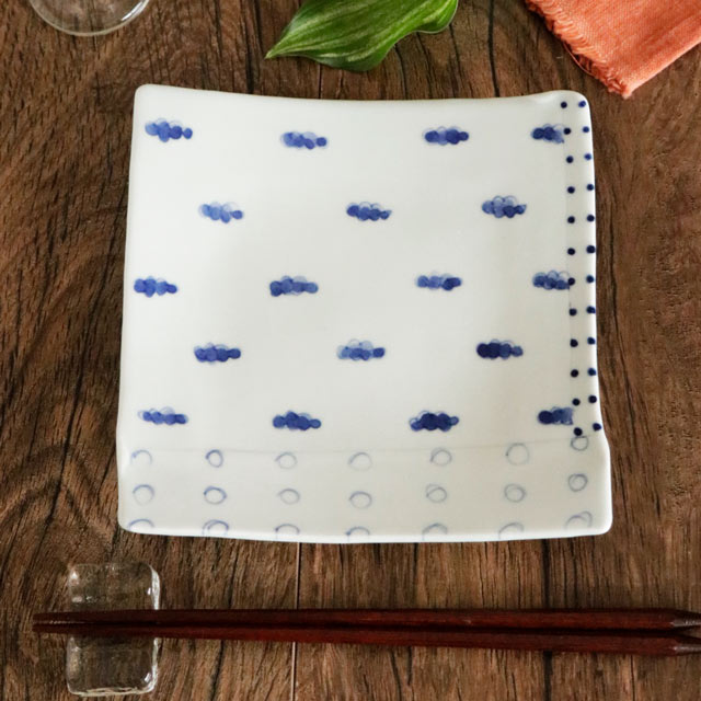 砥部焼の和食器 スギウラ工房の角皿【砥部工房 からくさ】