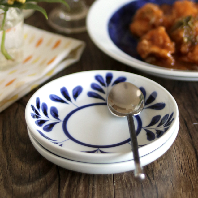 砥部焼 梅山窯　平皿 ７枚セット 砥部焼・梅山窯・7寸スープ皿（太陽文）【和食器通販e-tobeyaki.com】