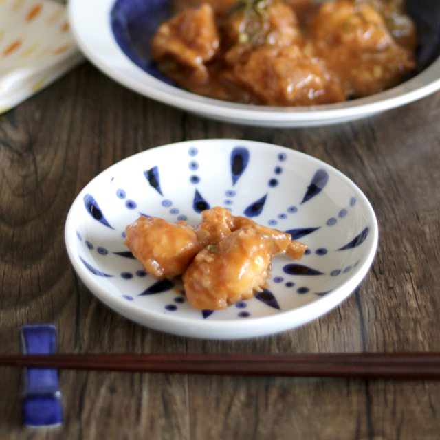 【砥部焼 陶房遊】あまつぶの丸皿(5寸)