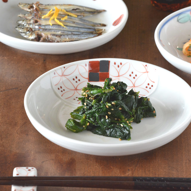 和食器・砥部焼　和紋の取皿(5寸)