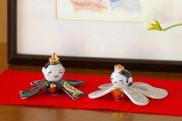 【砥部焼 陶房遊】ほんわか雛人形(小） 箱付