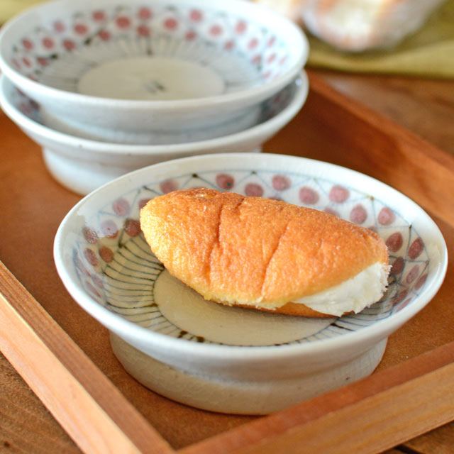 武古砥部焼 淡黄磁 木の葉型皿 五客 箱つき 砥部焼