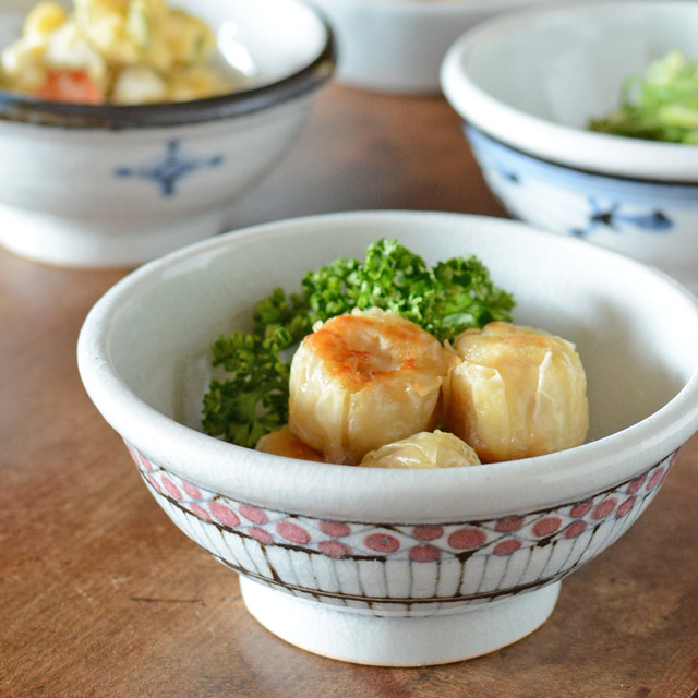 和食器・砥部焼　花垣文の古砥部玉ぶち鉢(4寸)