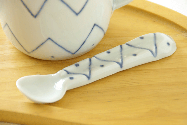 【砥部焼 梅乃瀬窯】ギザプチ柄のスプーン★