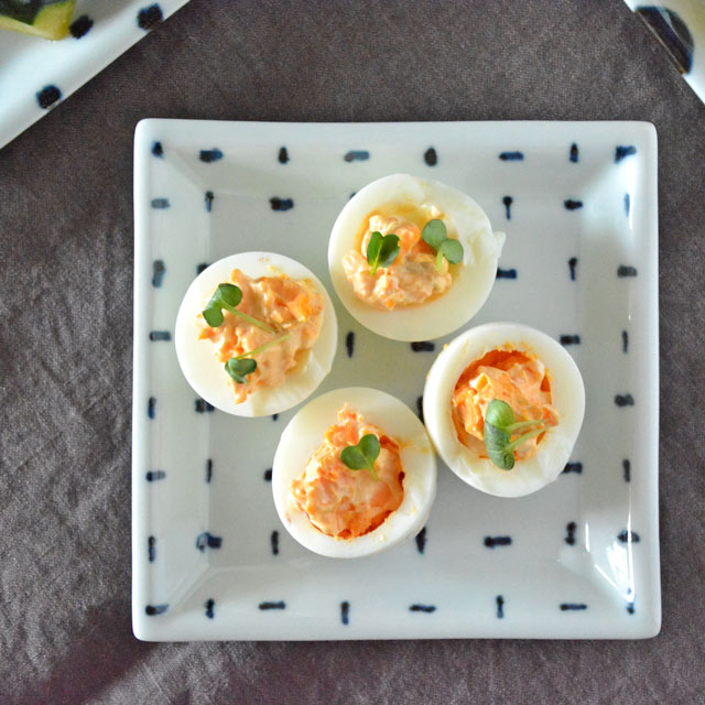 和食器・砥部焼　たてよこ文の正角皿