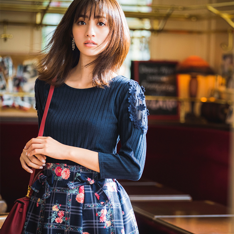 ドットチュールプリーツワンピース