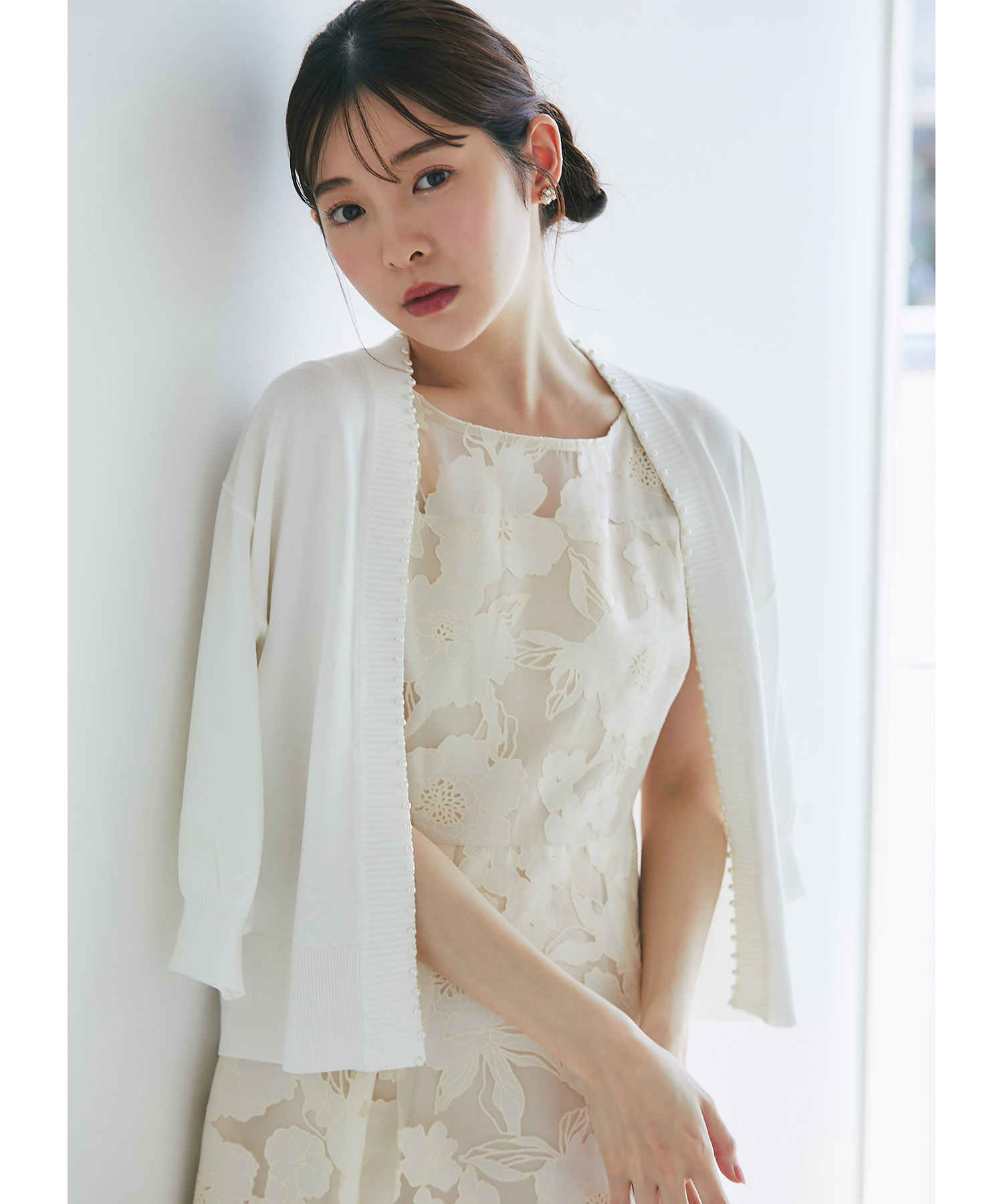 ＵＶカット＆接触冷感♪パール付き七分袖カーディガン 【stalea スタレア】 tocco closet(トッコクローゼット)