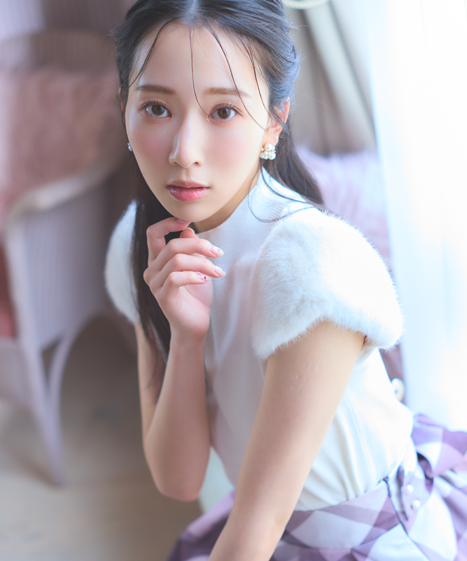 花柄ギャザーロングOP